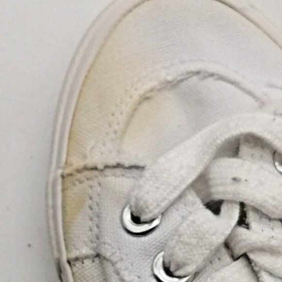 Maurices Womens Lace Up Canvas‎ Sneakers White Round Toe Fringed Edging 6.5M - Picture 10 of 10